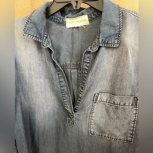 Side Stich Denim Colar Women’s Shirt